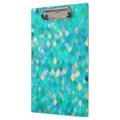 Wonky Waterverf Blauwgroen Glitter Metal Mermaid S Klembord (Links)