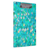 Wonky Waterverf Blauwgroen Glitter Metal Mermaid S Klembord (Rechts)