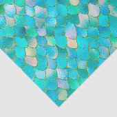 Wonky Waterverf Blauwgroen Glitter Metal Mermaid S Tissuepapier (Detail)