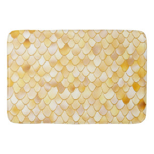 Wonky Waterverf Gold Glitter Metal Mermaid Scales Badmat