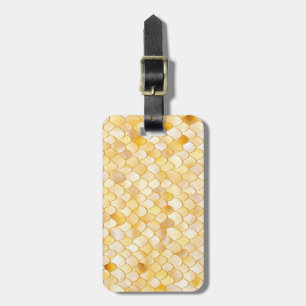 Wonky Waterverf Gold Glitter Metal Mermaid Scales Bagagelabel