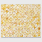 Wonky Waterverf Gold Glitter Metal Mermaid Scales Cadeaupapier (Vlak)
