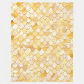 Wonky Waterverf Gold Glitter Metal Mermaid Scales Fleece Deken (Voorkant)