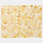 Wonky Waterverf Gold Glitter Metal Mermaid Scales Fleece Deken (Voorkant (Horizontaal))