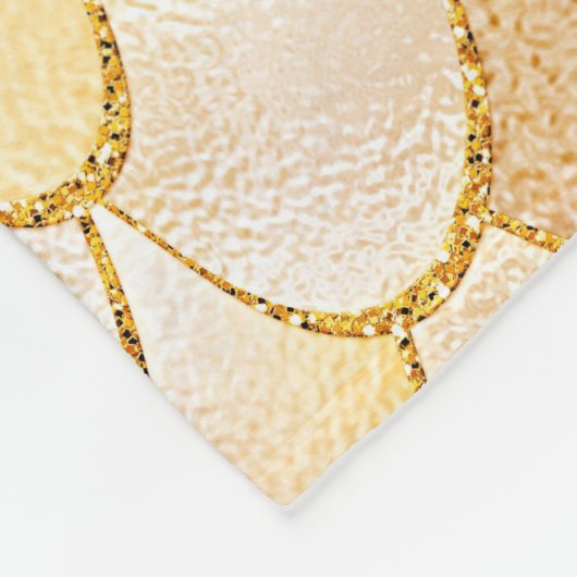 Wonky Waterverf Gold Glitter Metal Mermaid Scales Fleece Deken (Hoek)