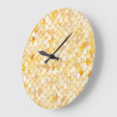 Wonky Waterverf Gold Glitter Metal Mermaid Scales Grote Klok (Hoek)