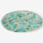 Wonky Waterverf Mint Green Glitter Mermaid Scales Papieren Bordje (Gekanteld)