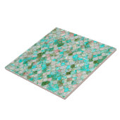 Wonky Waterverf Mint Green Glitter Mermaid Scales Tegeltje (Zijkant)