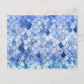 Wonky Waterverf Ocean Blue Glitter Mermaid Scales Briefkaart (Voorkant)