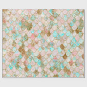 Wonky Waterverf Pastel Glitter Mermaid Scales Cadeaupapier (Vlak)