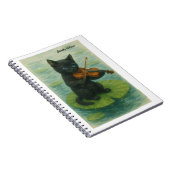 Wonky Zoo Black Kitty Spiral Photo Notebook Notitieboek (Rechterzijde)