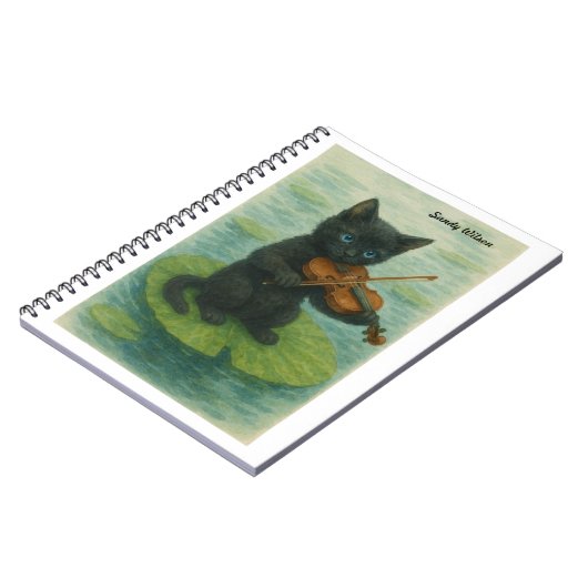 Wonky Zoo Black Kitty Spiral Photo Notebook Notitieboek (Linkerzijde)