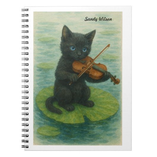 Wonky Zoo Black Kitty Spiral Photo Notebook Notitieboek (Voorkant)