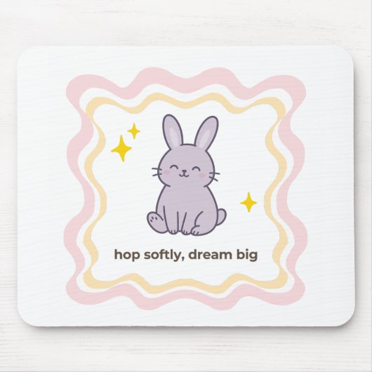 Wonky Zoo Bunny Mousepad Muismat (Voorkant)