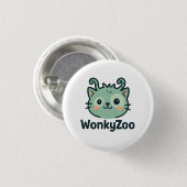 Wonky Zoo Cat Button | Grappige ronde pin (Voorkant /achterkant)