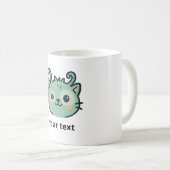 Wonky Zoo Cat Custom Mok | Jouw tekst toevoegen (Voorkant rechts)