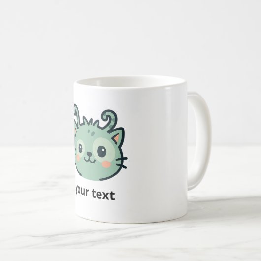 Wonky Zoo Cat Custom Mok | Jouw tekst toevoegen (Voorkant rechts)