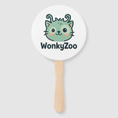 Wonky Zoo Cat Hand Fans Handwaaier (Voorkant)