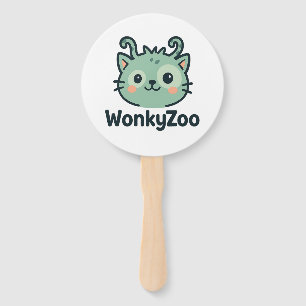 Wonky Zoo Cat Hand Fans Handwaaier