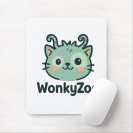Wonky Zoo Cat Mousepad | Funny Desk Accessoire Muismat