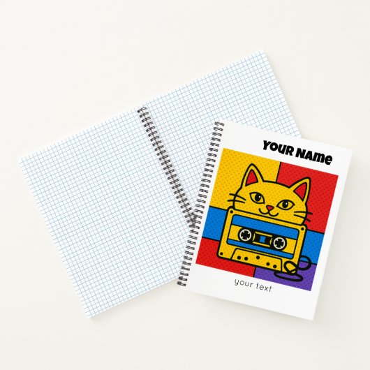 Wonky Zoo Catsette Spiraal Notebook Notitieboek (Binnen)
