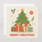 Wonky Zoo Christmas Flat Holiday Kaart (Voorkant / Achterkant)