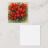 Wonky Zoo Christmas Flat Note Kaart – Red Flowers Notitiekaartje (Voorkant / Achterkant)