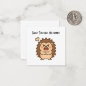 Wonky Zoo Christmas Moody Hedgehog- Flat Note Card Notitiekaartje (Voorkant / Achterkant in situ)