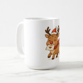 Wonky Zoo Christmas Mug - Cute Reindeer Koffiemok (Voorkant links)