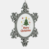 Wonky Zoo Christmas Snowflake ingelijst Ornament (Links)