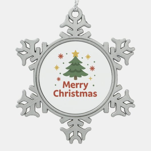 Wonky Zoo Christmas Snowflake ingelijst Ornament (Voorkant)