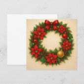 Wonky Zoo Flat Note Card – Christmas Wreath Notitiekaartje (Voorkant / Achterkant)