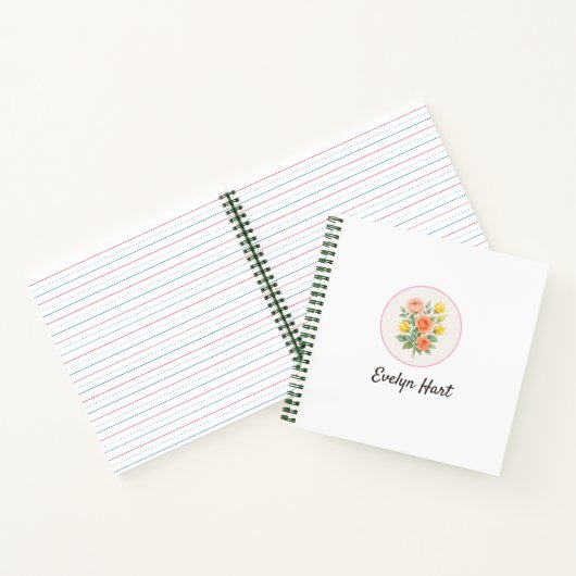 Wonky Zoo Floral Spiral Notebook Notitieboek (Binnen)