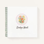 Wonky Zoo Floral Spiral Notebook Notitieboek (Voorkant)