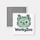Wonky Zoo Kattenmagneet | Grappige koelkast decor Magneet (Voorkant / Achterkant)