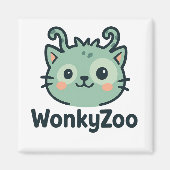 Wonky Zoo Kattenmagneet | Grappige koelkast decor Magneet (Voorkant)