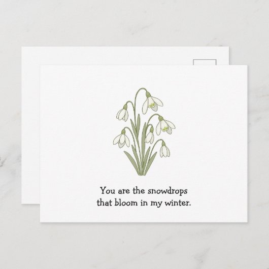 Wonky Zoo Lovely Snowdrops Briefkaart (Voorkant / Achterkant)