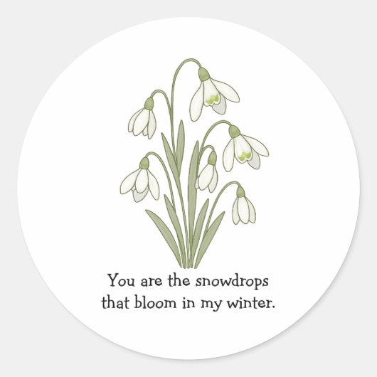 Wonky Zoo Lovely Snowdrops Sticker (Voorkant)
