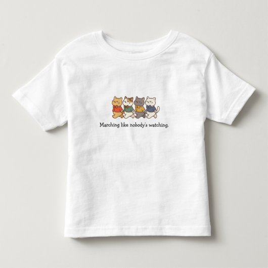 Wonky Zoo Marcherende Katten Peuter T-Shirt (Voorkant)