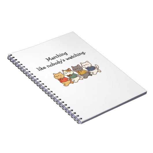 Wonky Zoo Marching Cats Spiral Photo Notebook Notitieboek (Rechterzijde)