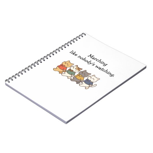 Wonky Zoo Marching Cats Spiral Photo Notebook Notitieboek (Linkerzijde)