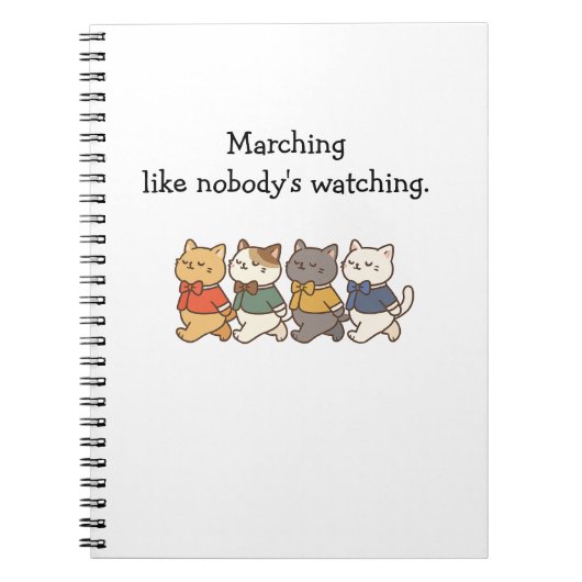 Wonky Zoo Marching Cats Spiral Photo Notebook Notitieboek (Voorkant)
