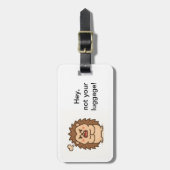 Wonky Zoo Moody Hedgehog Bagagelabel (Voorkant verticaal)
