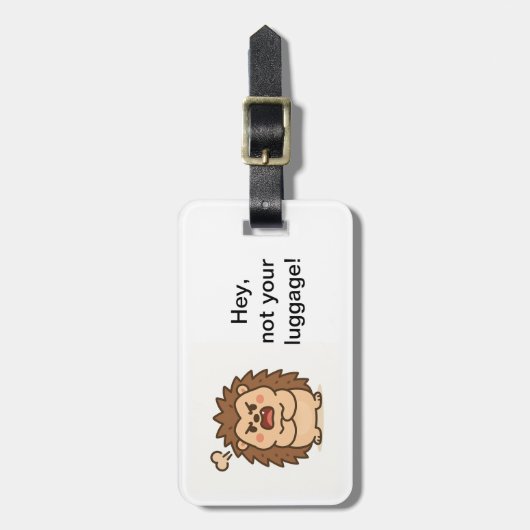 Wonky Zoo Moody Hedgehog Bagagelabel (Voorkant verticaal)