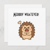 Wonky Zoo Moody Hedgehog Flat Note Kaart (Voorkant / Achterkant)