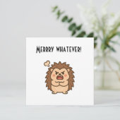 Wonky Zoo Moody Hedgehog Flat Note Kaart (Staand voorkant)