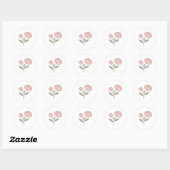 Wonky Zoo Peonies Classic Ronde Sticker (Vel)