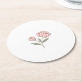 Wonky Zoo Peonies Paper Onderzetter (Gebogen)