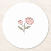 Wonky Zoo Peonies Paper Onderzetter (Voorkant)