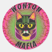 Wonton Mafia Cat Sticker (Voorkant)